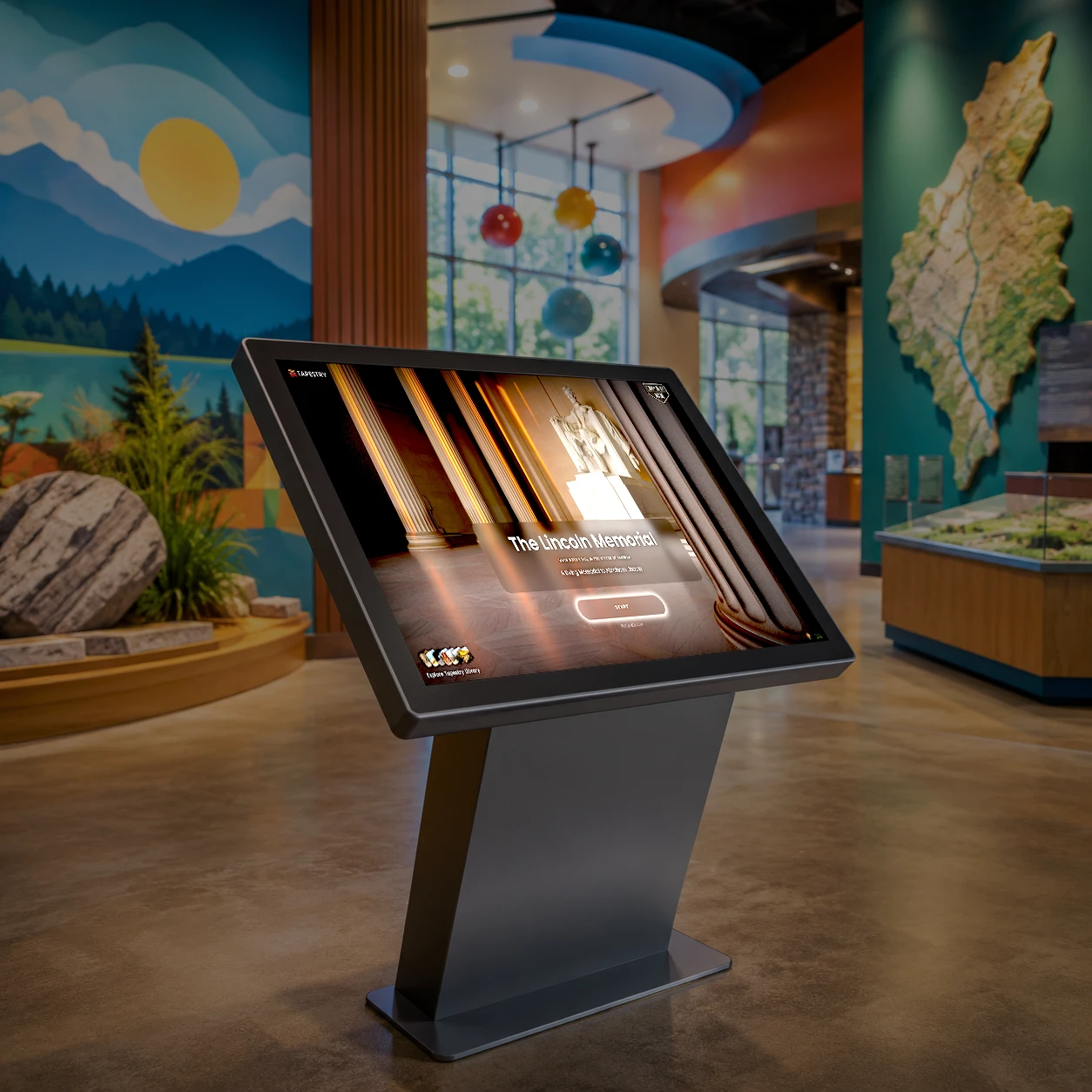 Tapestry on a visitor center touchscreen